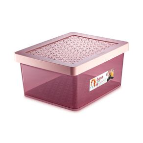 Organizador-Plastico-Multiuso-Grande-Alto-Rose-18L-Hana-Ordene-still Organizador-Plastico-Multiuso-Grande-Alto-Rose-18L-Hana-Ordene-still