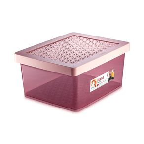 Organizador-Plastico-Multiuso-Grande-Alto-Rose-18L-Hana-Ordene-still