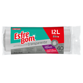 SACO-PARA-LIXO-EM-ROLO-COM-FUNDO-REFORCADO-TRANSPARENTE-12L-ESFREBOM-BETTANIN-EMBALAGEM SACO-PARA-LIXO-EM-ROLO-COM-FUNDO-REFORCADO-TRANSPARENTE-12L-ESFREBOM-BETTANIN-EMBALAGEM