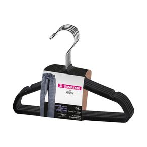 Cabide-Aveludado-Plastico-Juvenil-Preto-28cm-Easy-Sanremo-5-Unidades-still Cabide-Aveludado-Plastico-Juvenil-Preto-28cm-Easy-Sanremo-5-Unidades-still