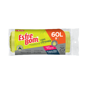 Saco-de-Lixo-em-Rolo-com-Citronela-e-Fundo-Reforcado-Pistache-60L-EsfreBom-Bettanin-25-Unidades Saco-de-Lixo-em-Rolo-com-Citronela-e-Fundo-Reforcado-Pistache-60L-EsfreBom-Bettanin-25-Unidades