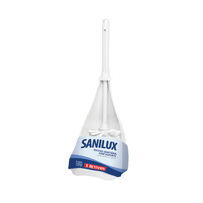 Escova-Sanitaria-para-Banheiro-com-Suporte-de-Plastico-Branco-Sanilux-Bettanin