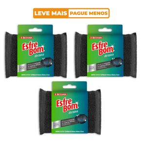 Kit-Esponja-Abrasiva-Limpeza-Pesada-com-3-unidades-EsfreBom Kit-Esponja-Abrasiva-Limpeza-Pesada-com-3-unidades-EsfreBom