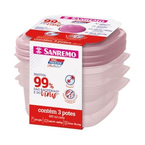 kit-3-potes-plasticos-quadrados-rosa-480ml-ultraprotect-sanremo kit-3-potes-plasticos-quadrados-rosa-480ml-ultraprotect-sanremo