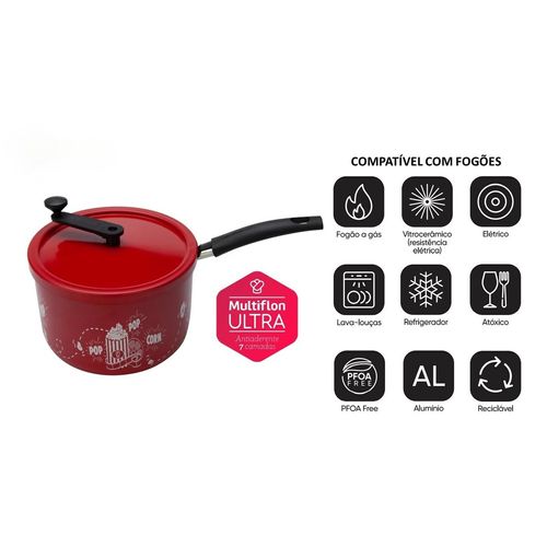 Pipoqueira-Antiaderente-de-Aluminio-com-Revestimento-Ultra-Vermelha-Versatil-Multiflon-43L-qualidades
