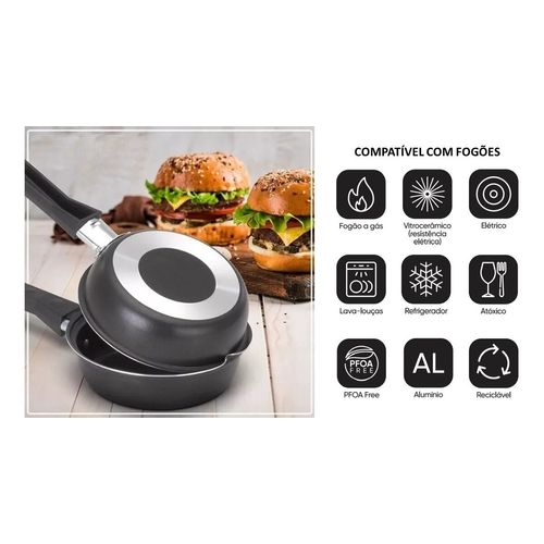 Frigideira-Dupla-com-Antiaderente-Ultra-em-Aluminio-Gourmet-Multiflon-18cm-compatibilidade