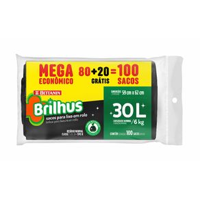 BT2093---BRILHUS-SACO-PARA-LIXO-MEGA-30L BT2093---BRILHUS-SACO-PARA-LIXO-MEGA-30L