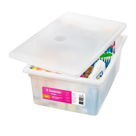 Organizador Multiuso Plástico Branco 20L Max Sanremo